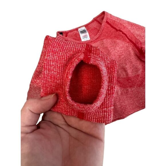 Gymshark Flex Long Sleeve Crop Top In Red Size Medium - Picture 3 of 8